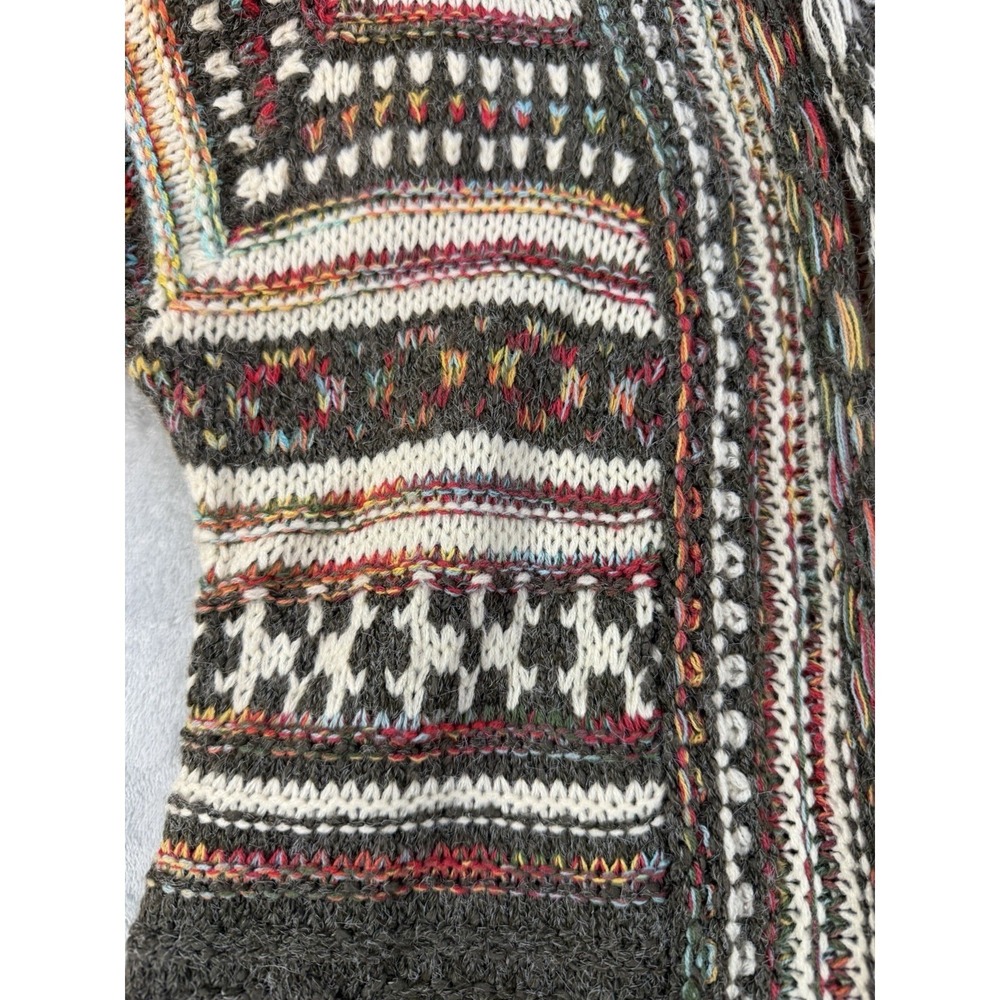 Adora Cardigan Women's S/M Gray Aztec Knit Sweater Boho Fringe - Picture 7 of 10